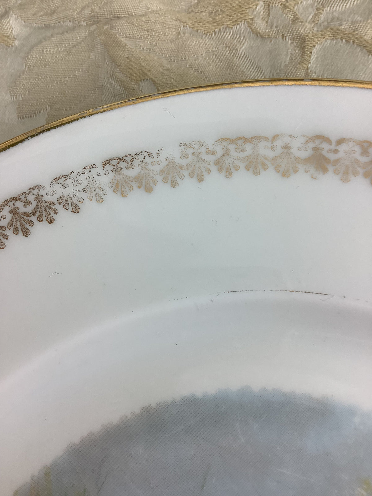 4 Assiettes plates en porcelaine de Limoges France décor gibier/chasse