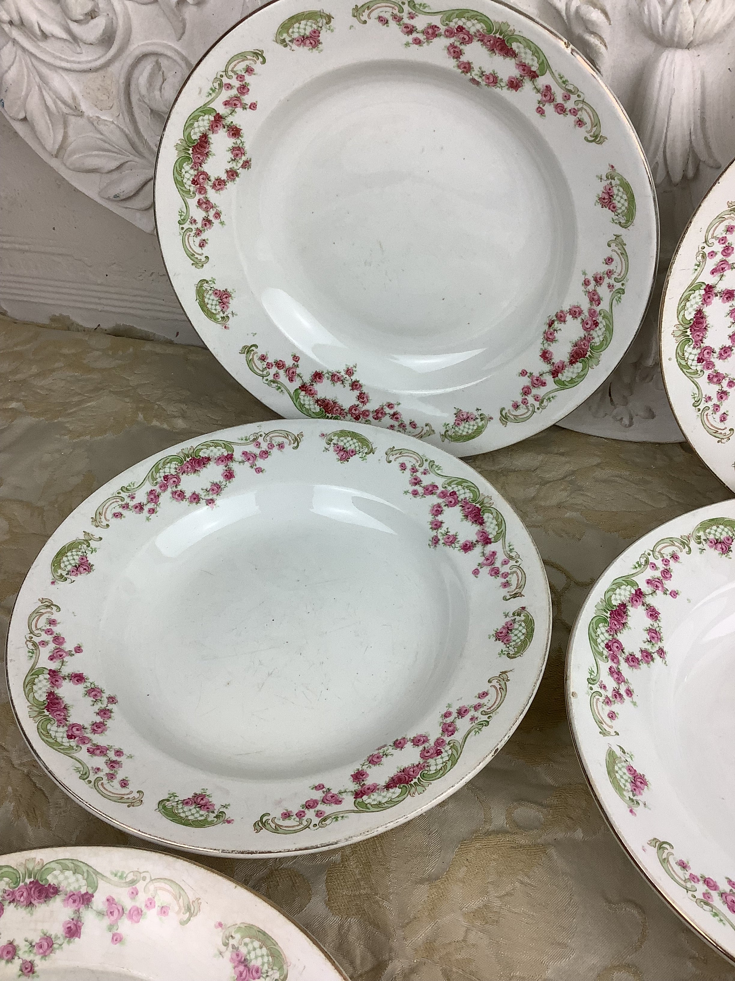 6 Assiettes creuses anciennes Terre de Fer Moulins des loups