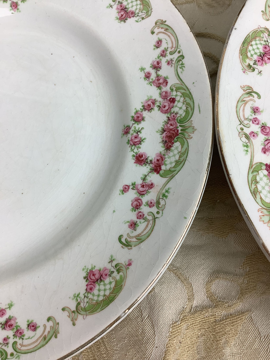 6 Assiettes plates anciennes Terre de fer Moulins des Loups