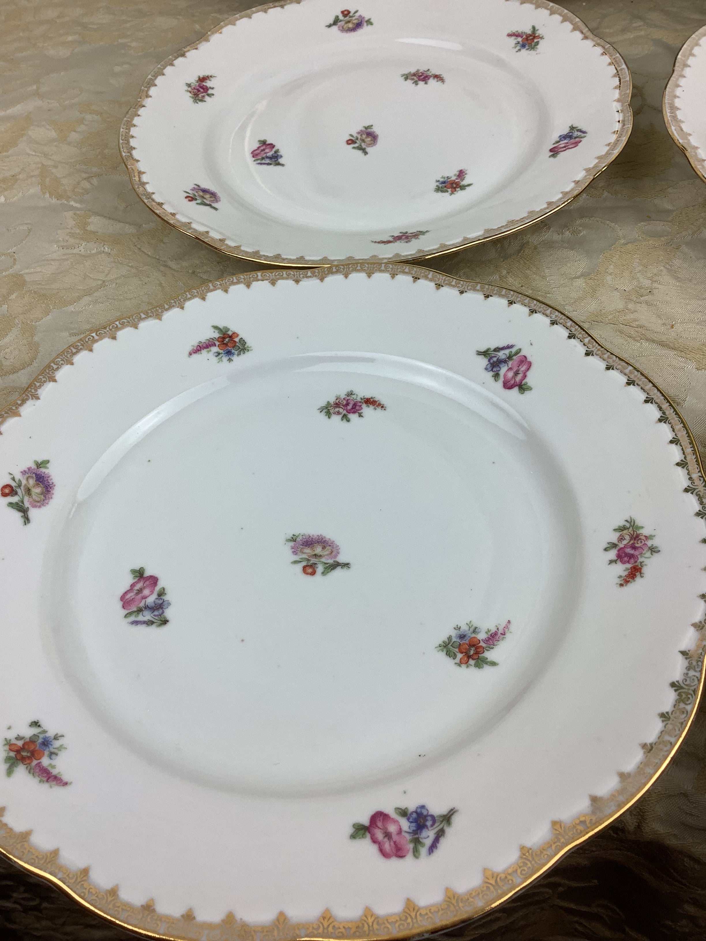 6 Assiettes plates anciennes Porcelaine Limoges France