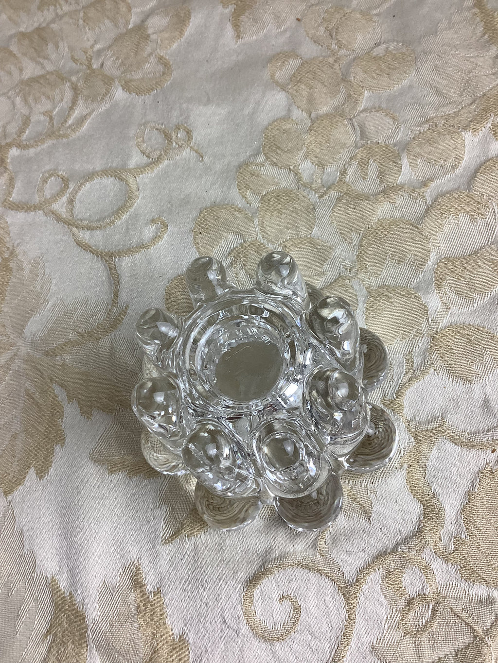 Petit bougeoir « Fleur » en verre moulé VMC Reims – Réf. 26C