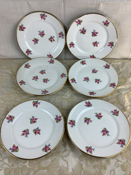 6 Assiettes à dessert Porcelaine France