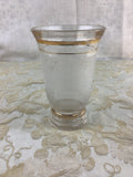 Vase vintage en verre transparent à liserés dorés – Réf. 20M