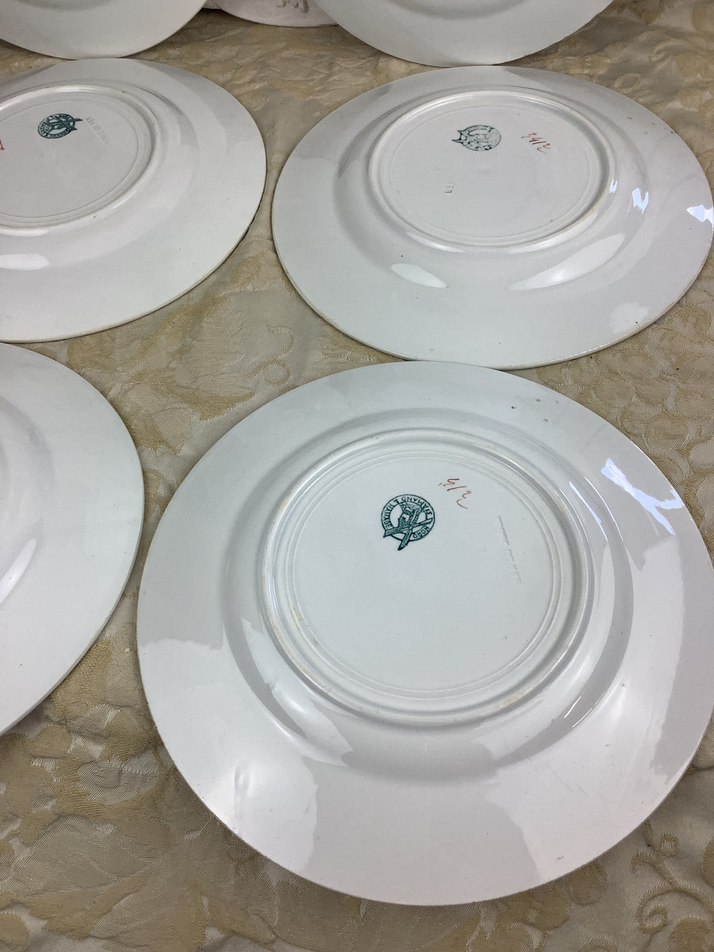 6 Assiettes plates anciennes Terre de fer Moulins des Loups