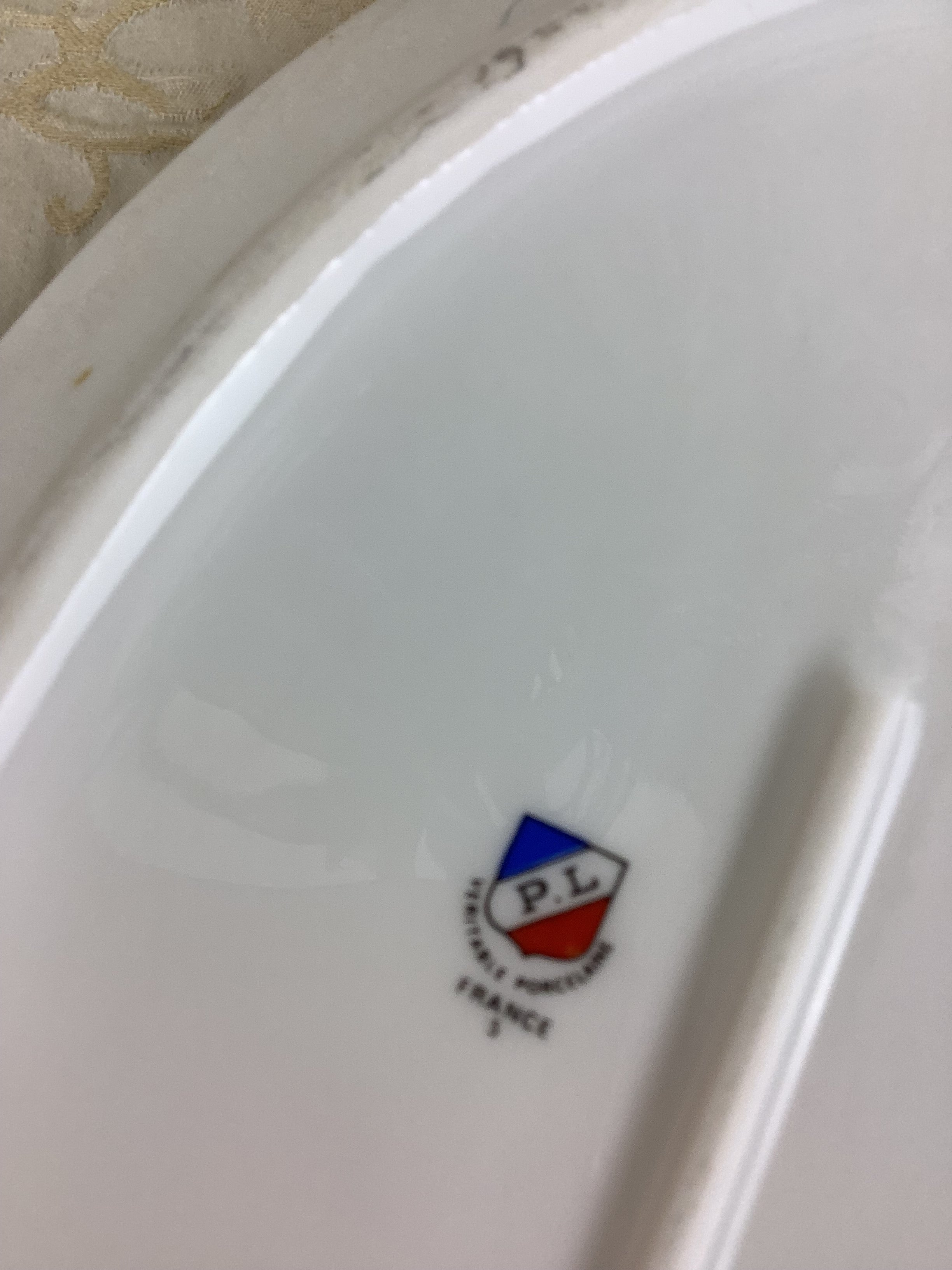 Ancien Plat en Porcelaine de Limoges France décor gibier et chasse