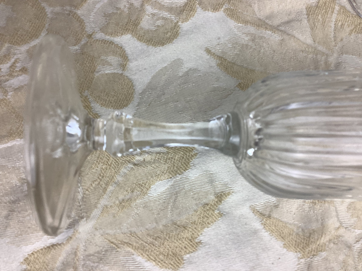 6 verres vintage en verre transparent cannelé – Réf. 26I