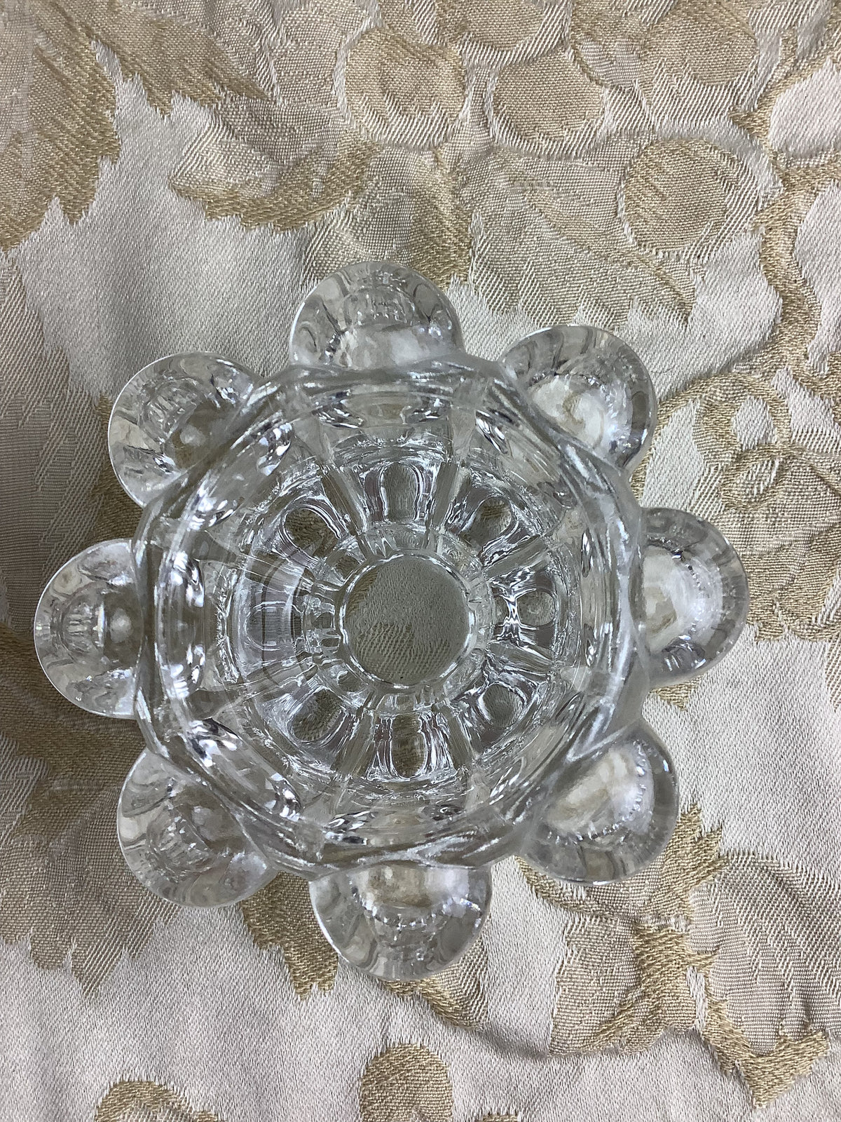 Petit bougeoir « Fleur » en verre moulé VMC Reims – Réf. 26C