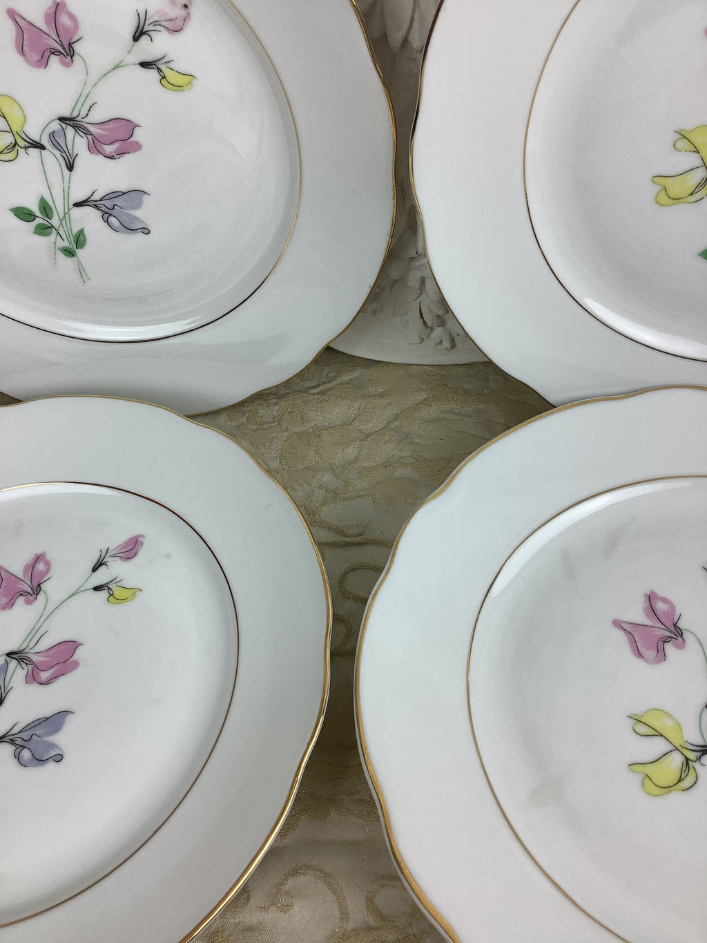 6 Assiettes plates anciennes Porcelaine de Limoges France