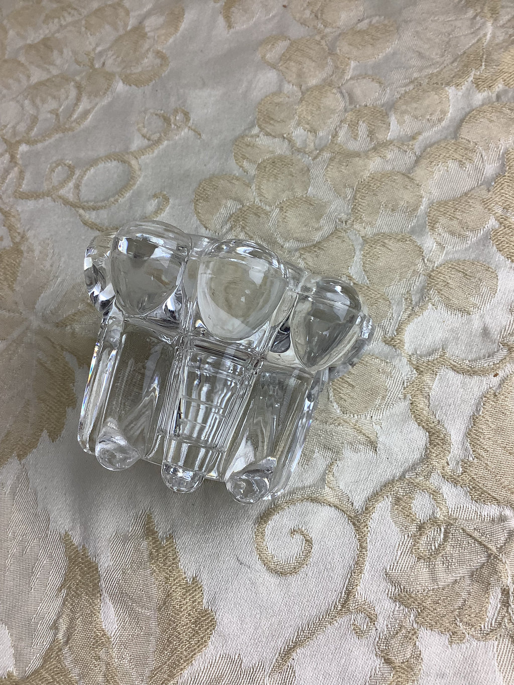 Petit bougeoir « Fleur » en verre moulé VMC Reims – Réf. 26C