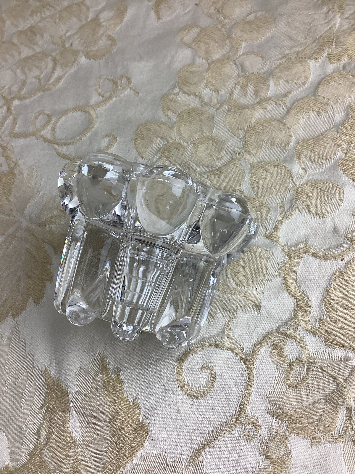 Petit bougeoir « Fleur » en verre moulé VMC Reims – Réf. 26C