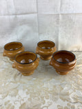 4 antique glazed terracotta soup bowls – lion heads – Ref.: 18X