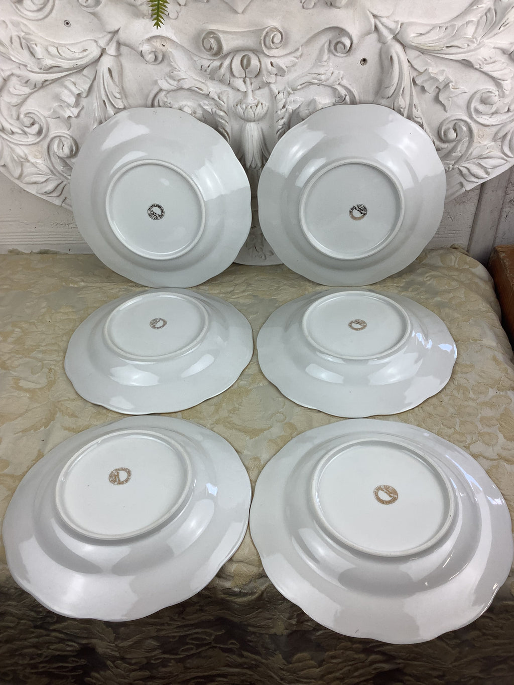 6 Assiettes Creuses anciennes Porcelaine de Limoges France