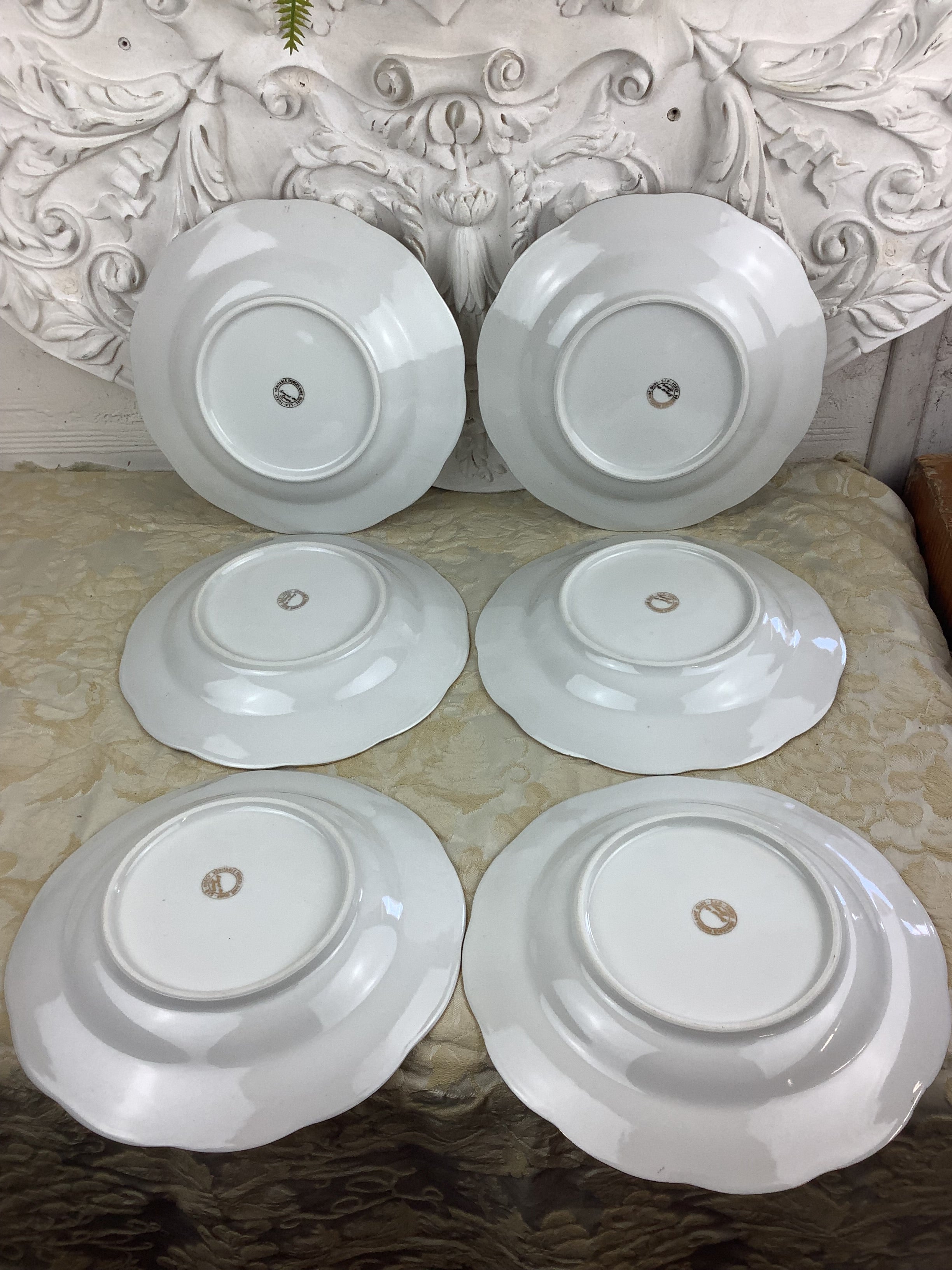 6 Assiettes Creuses anciennes Porcelaine de Limoges France