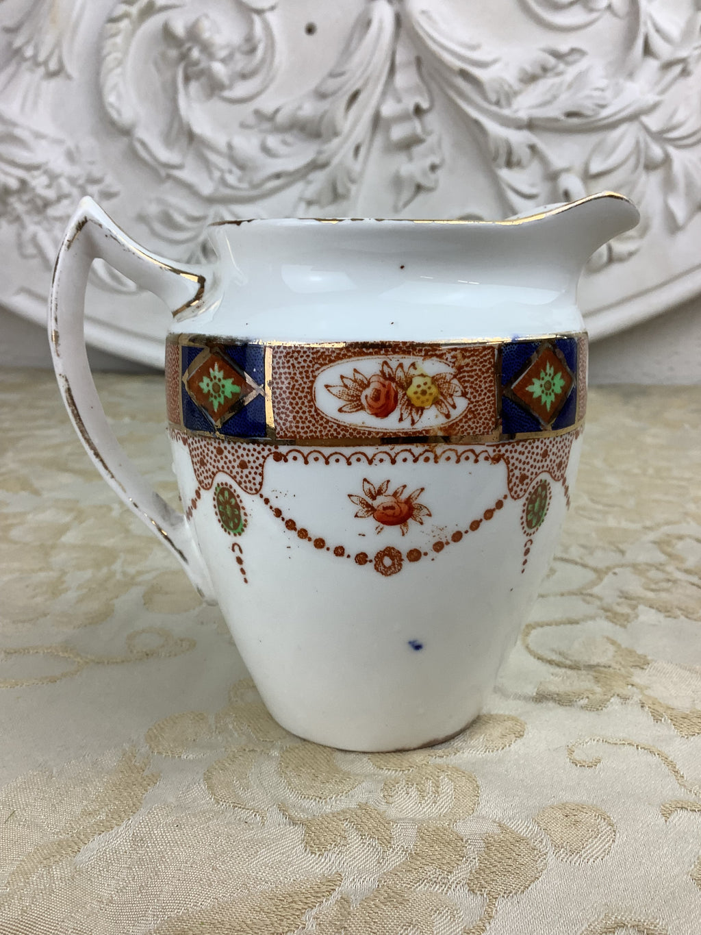 Pot à crème ancien anglais Doric Bone China — Décor Imari — Réf. 10C
