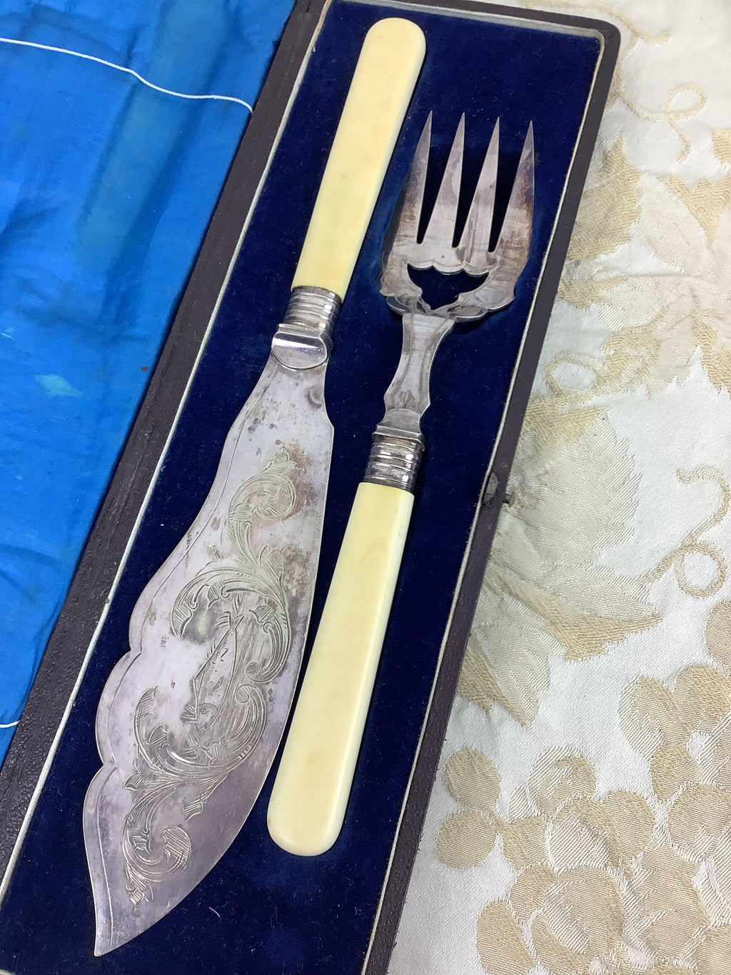 Service à poisson ancien de la fin du XIXE siècle - Ref 21i