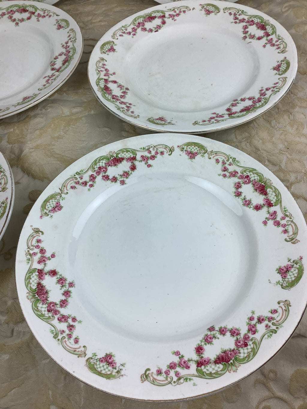 6 Assiettes plates anciennes Terre de fer Moulins des Loups