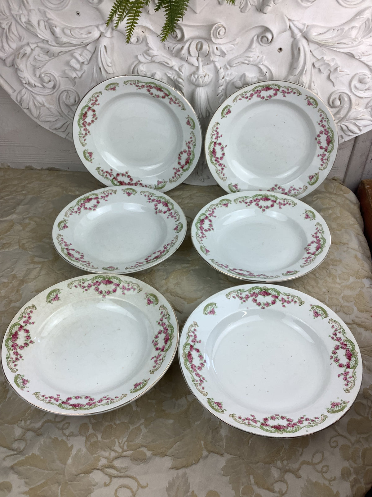 6 Assiettes creuses anciennes Terre de Fer Moulins des loups