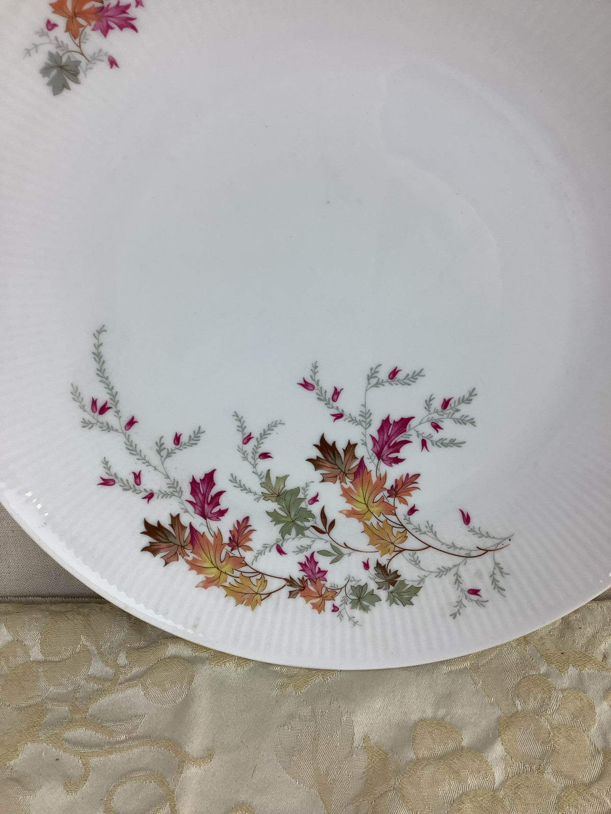 Petit plat à dessert en porcelaine Schumann Bavaria à décor de feuillages d’automne – Réf. 15S
