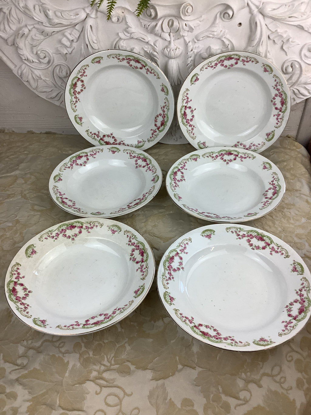 6 Assiettes creuses anciennes Terre de Fer Moulins des loups