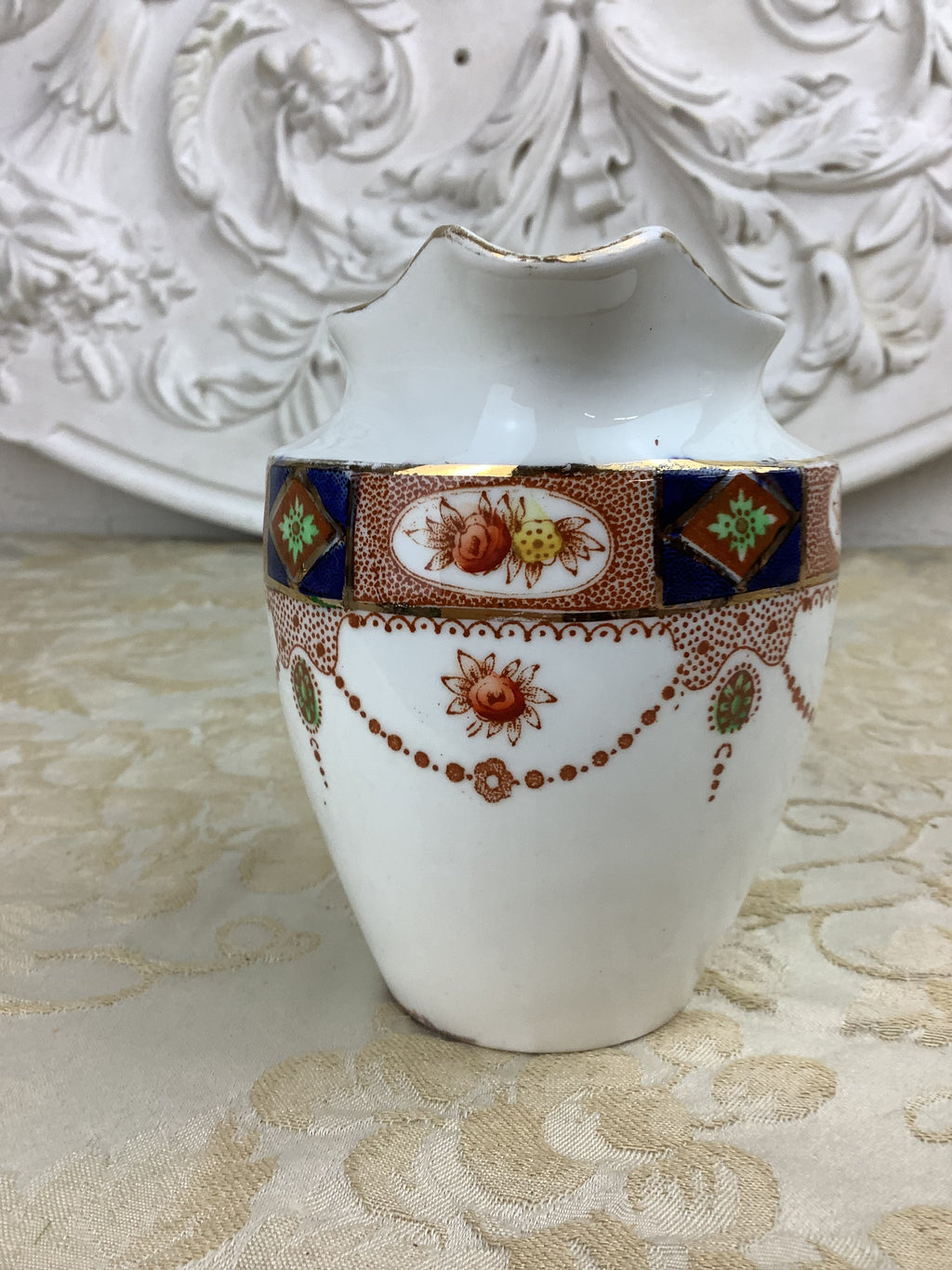 Pot à crème ancien anglais Doric Bone China — Décor Imari — Réf. 10C