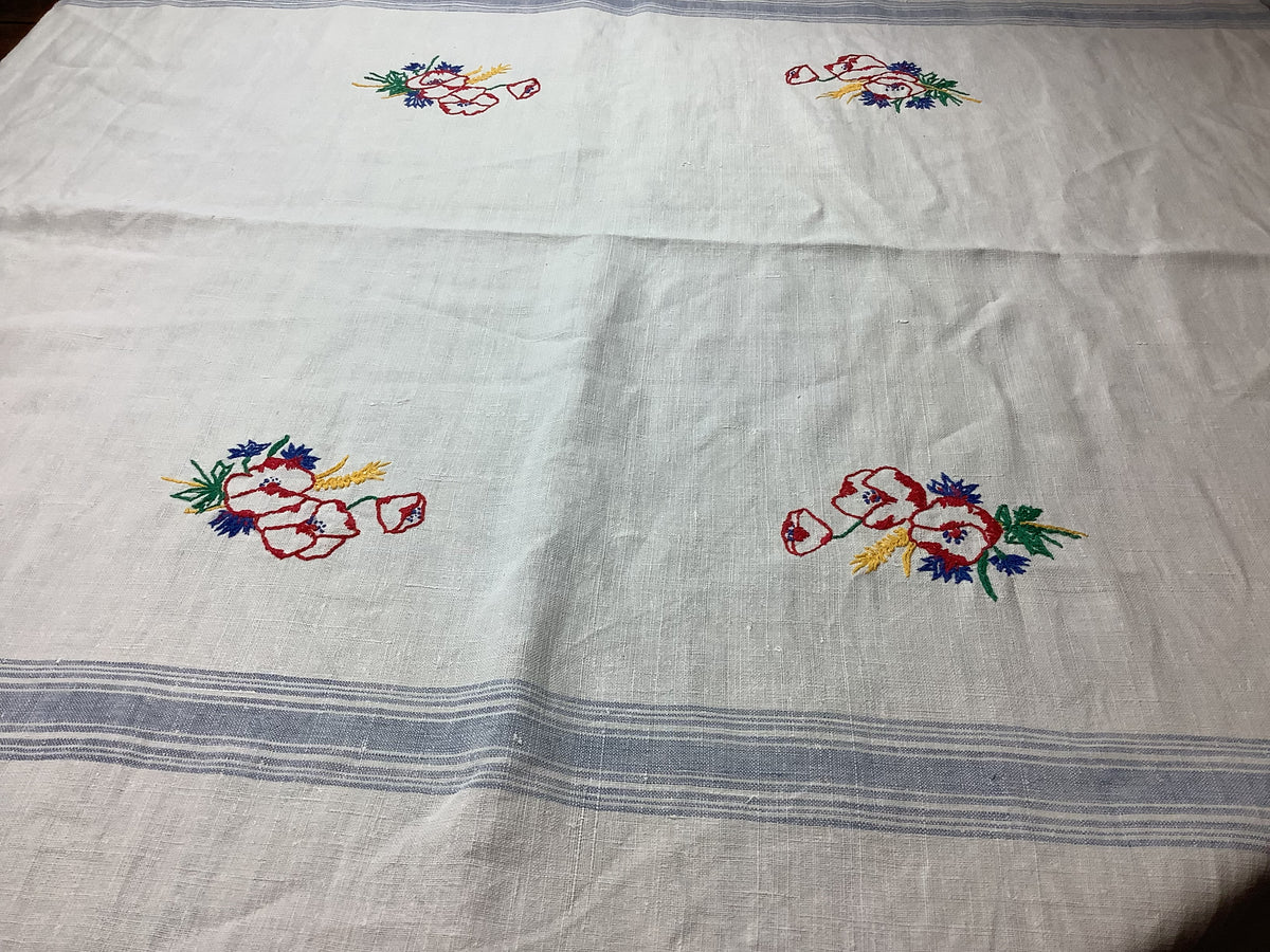Nappe ancienne en lin style champêtre