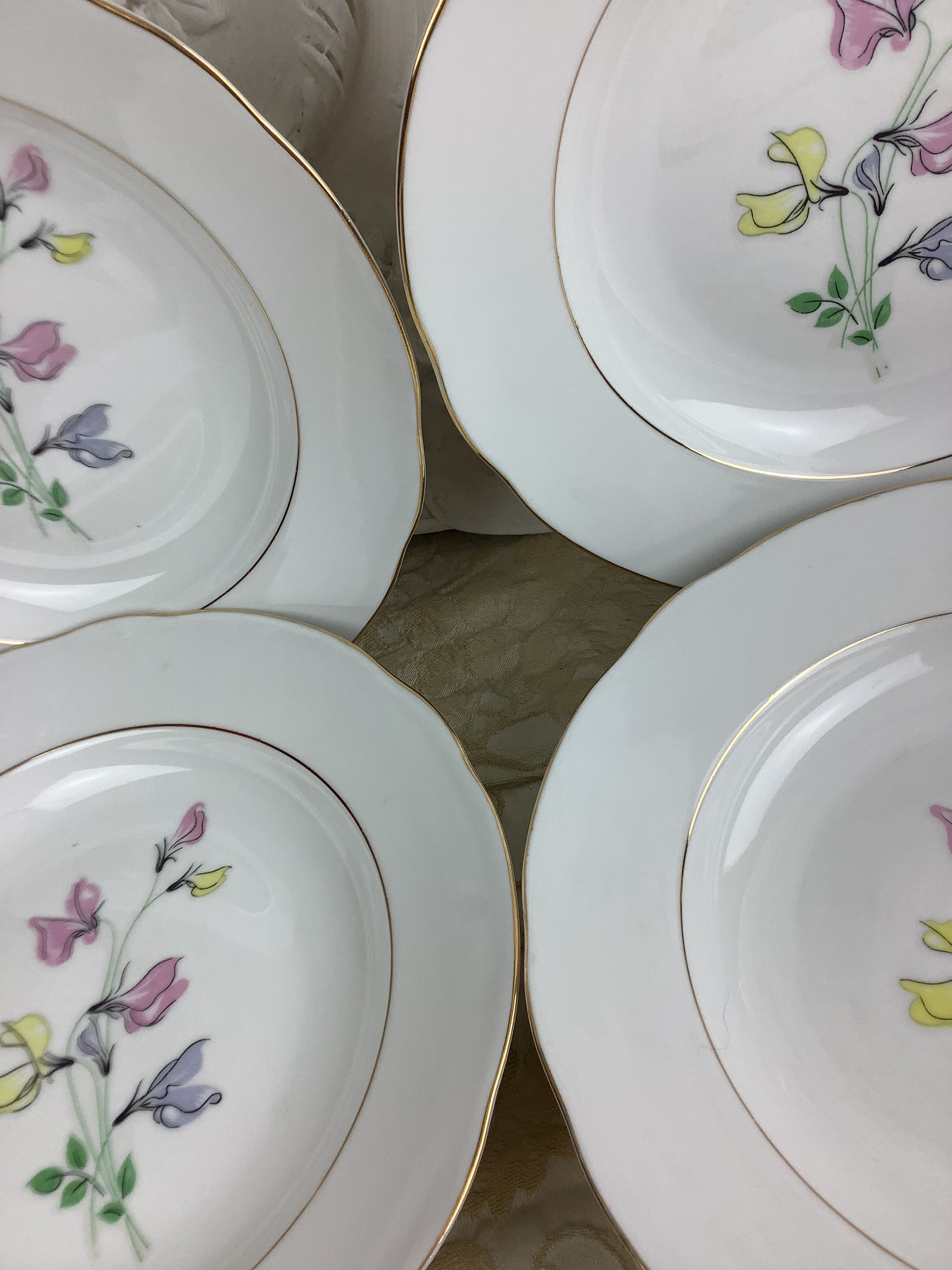 6 Assiettes creuses anciennes Porcelaine Limoges France