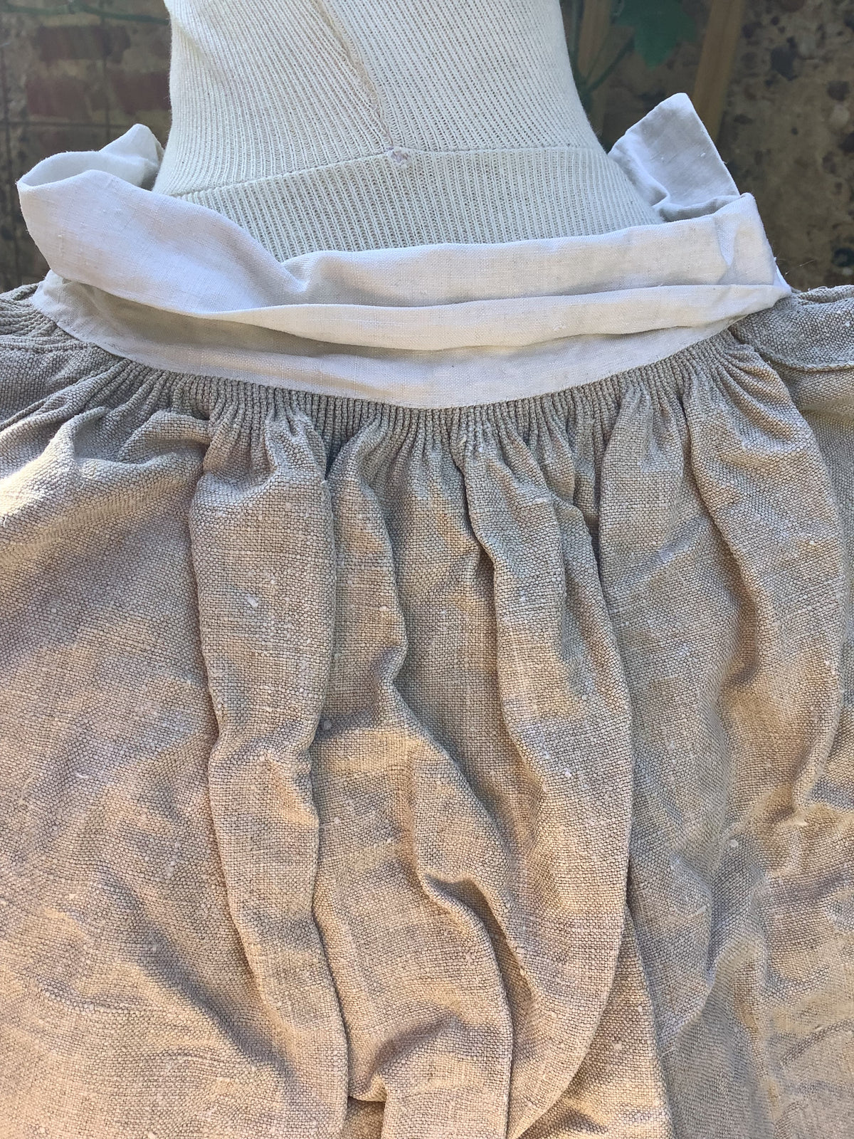 Chemise ancienne en lin ou métis, monogramme F.L – Réf. 180