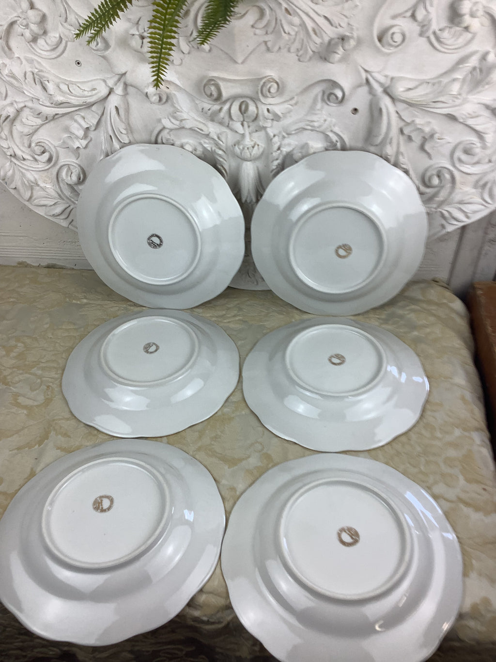 6 Assiettes Creuses anciennes Porcelaine de Limoges France