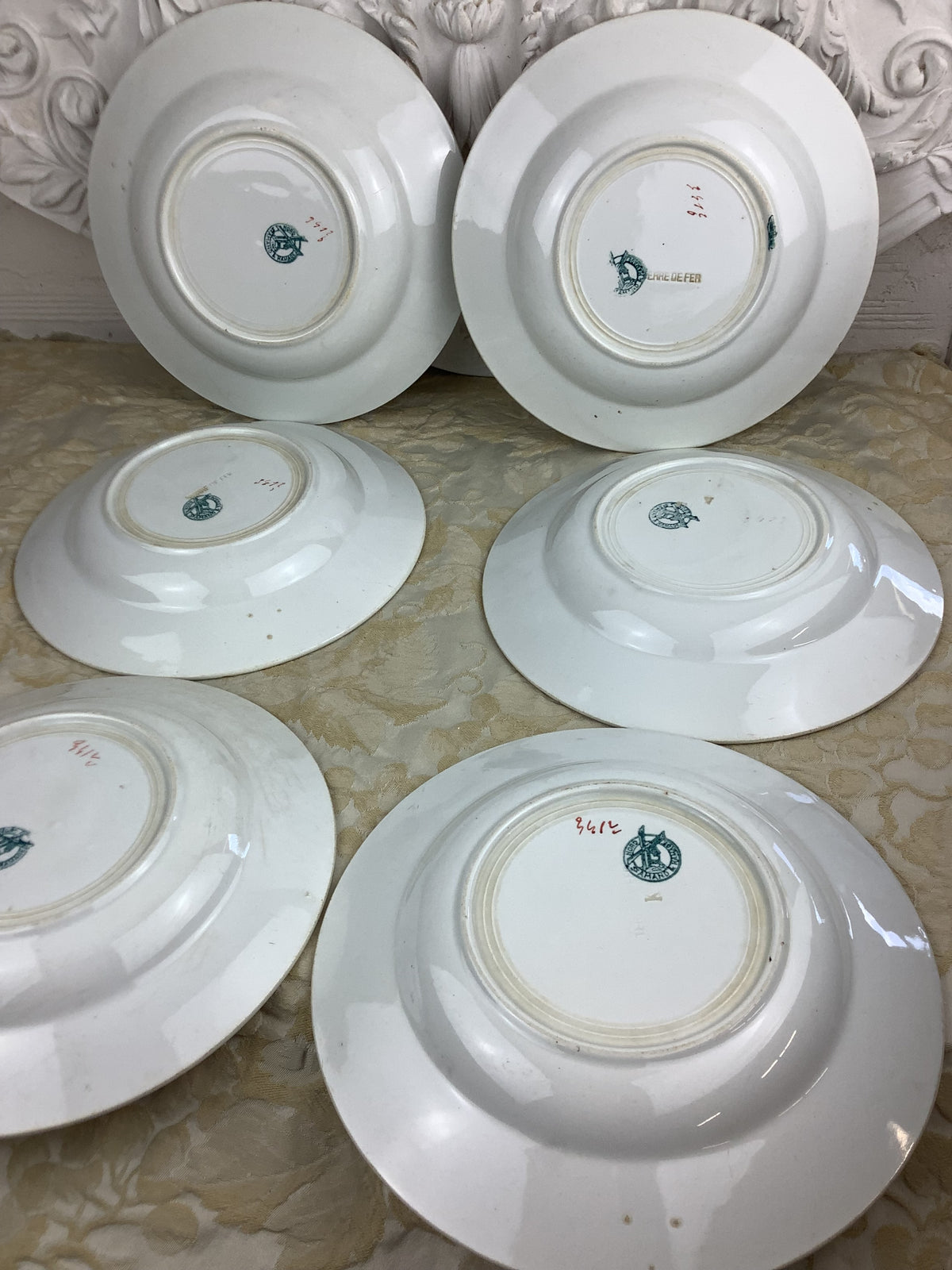 6 Assiettes creuses anciennes Terre de Fer Moulins des loups