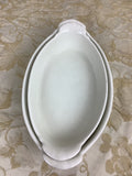 Lot de 2 petits plats anciens ovales en porcelaine à feu – P. Précieux – Réf 23E