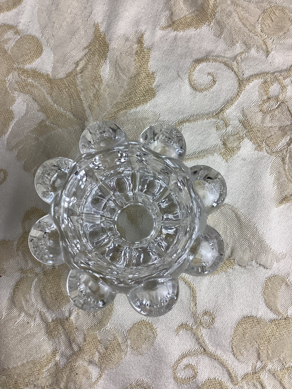 Petit bougeoir « Fleur » en verre moulé VMC Reims – Réf. 26C