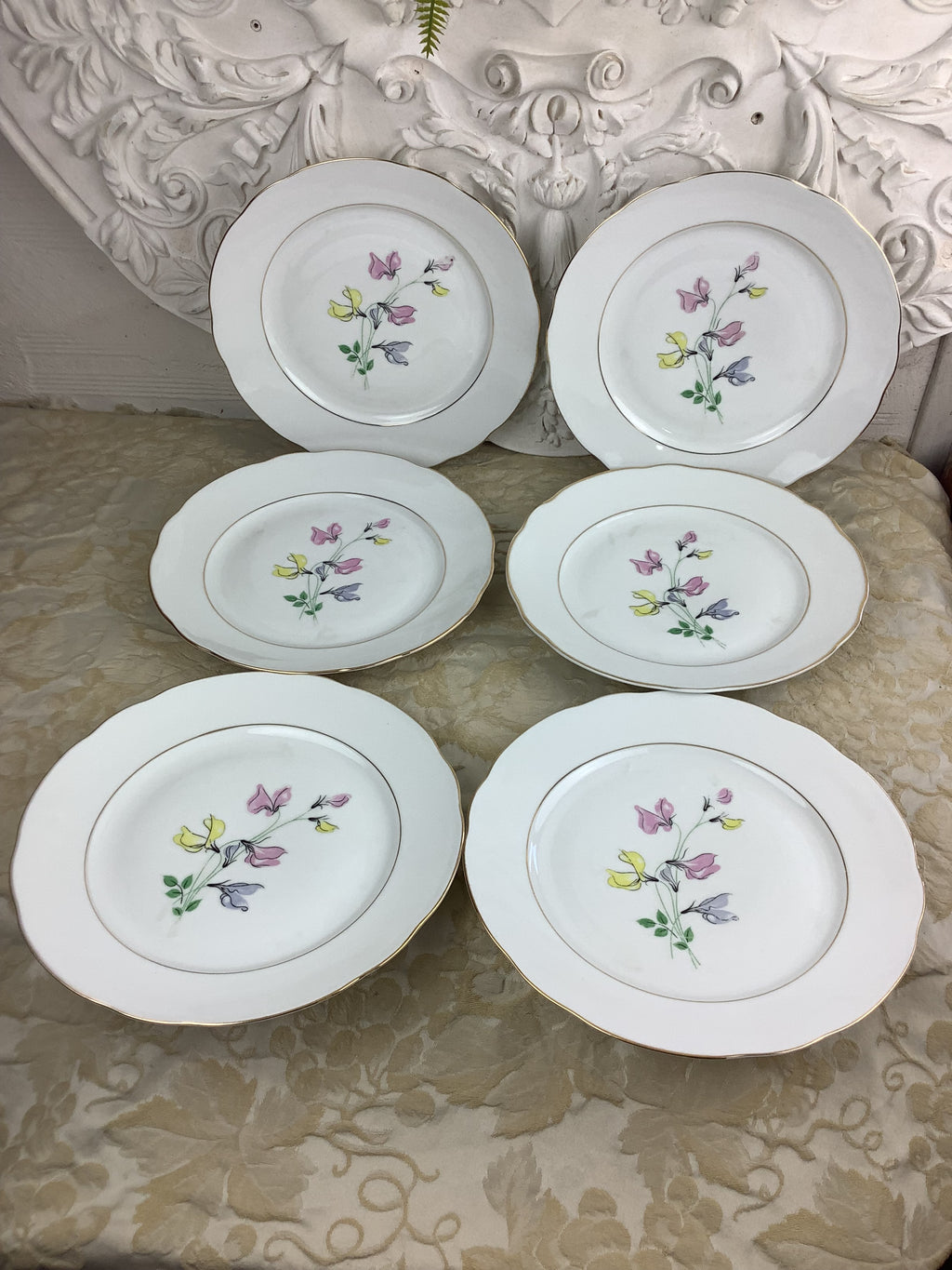 6 Assiettes plates anciennes Porcelaine de Limoges France