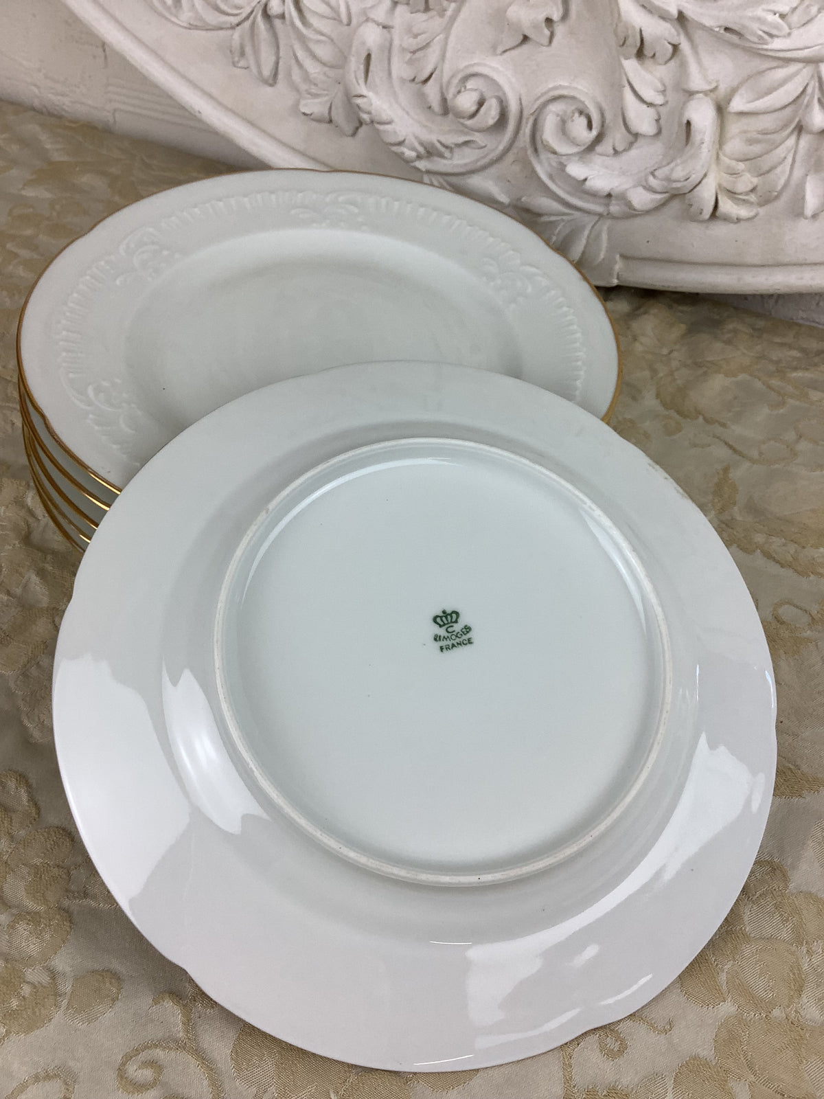 6 Assiettes à entremets Porcelaine Limoges France -Ref 25P