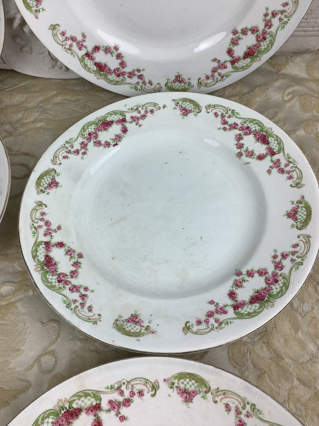 6 Assiettes plates anciennes Terre de fer Moulins des Loups