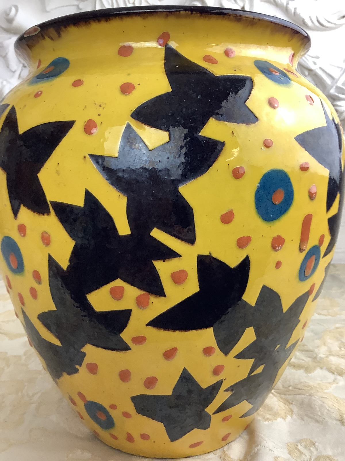 Grand vase boule Art déco en céramique de Savoie – Émile Simonod, modèle 147 – Réf. 147
