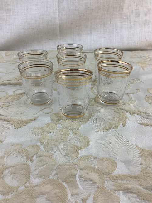 6 Petits verres anciens Vintage -Ref 18C