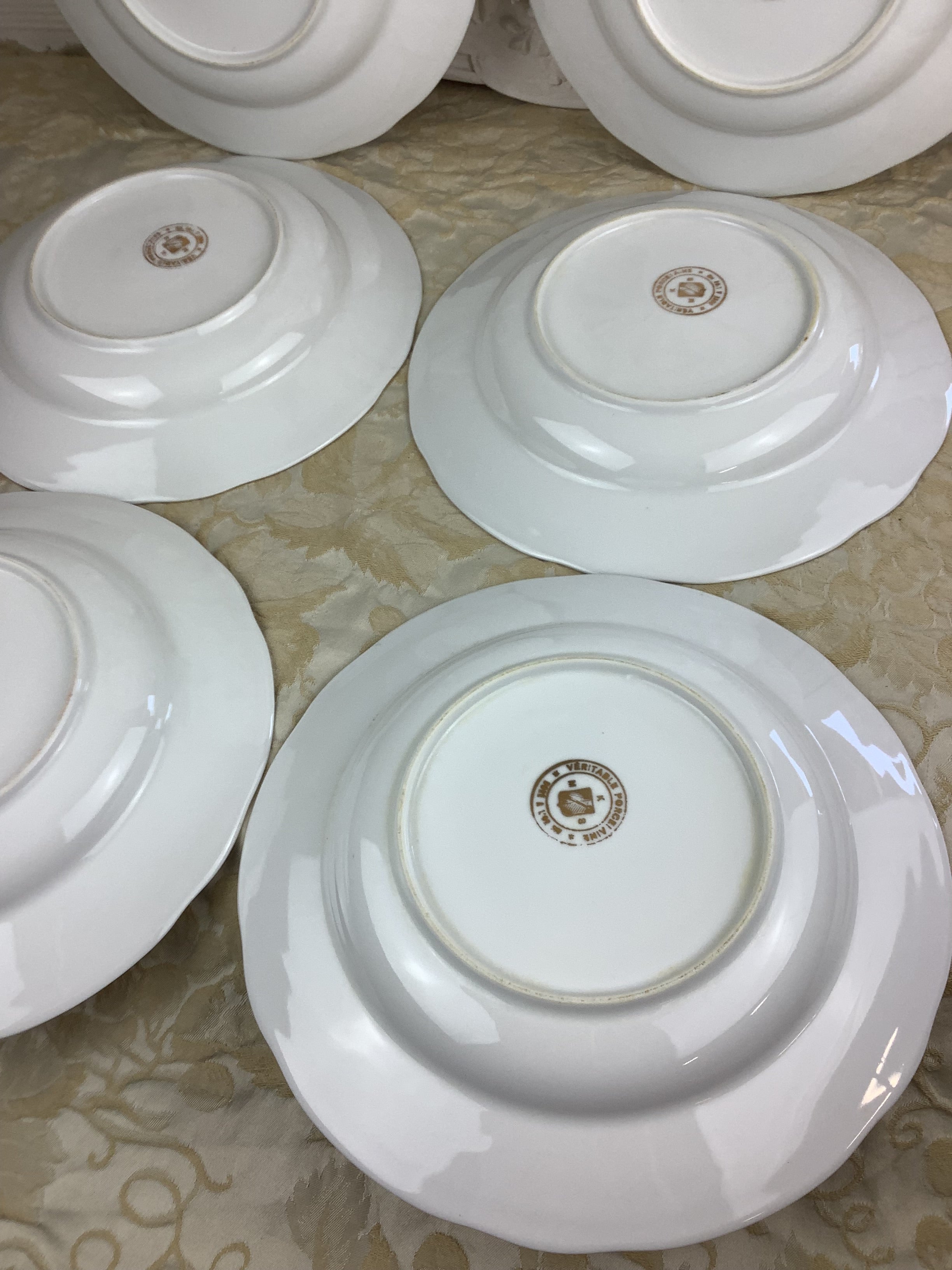 6 Assiettes creuses anciennes Porcelaine Limoges France