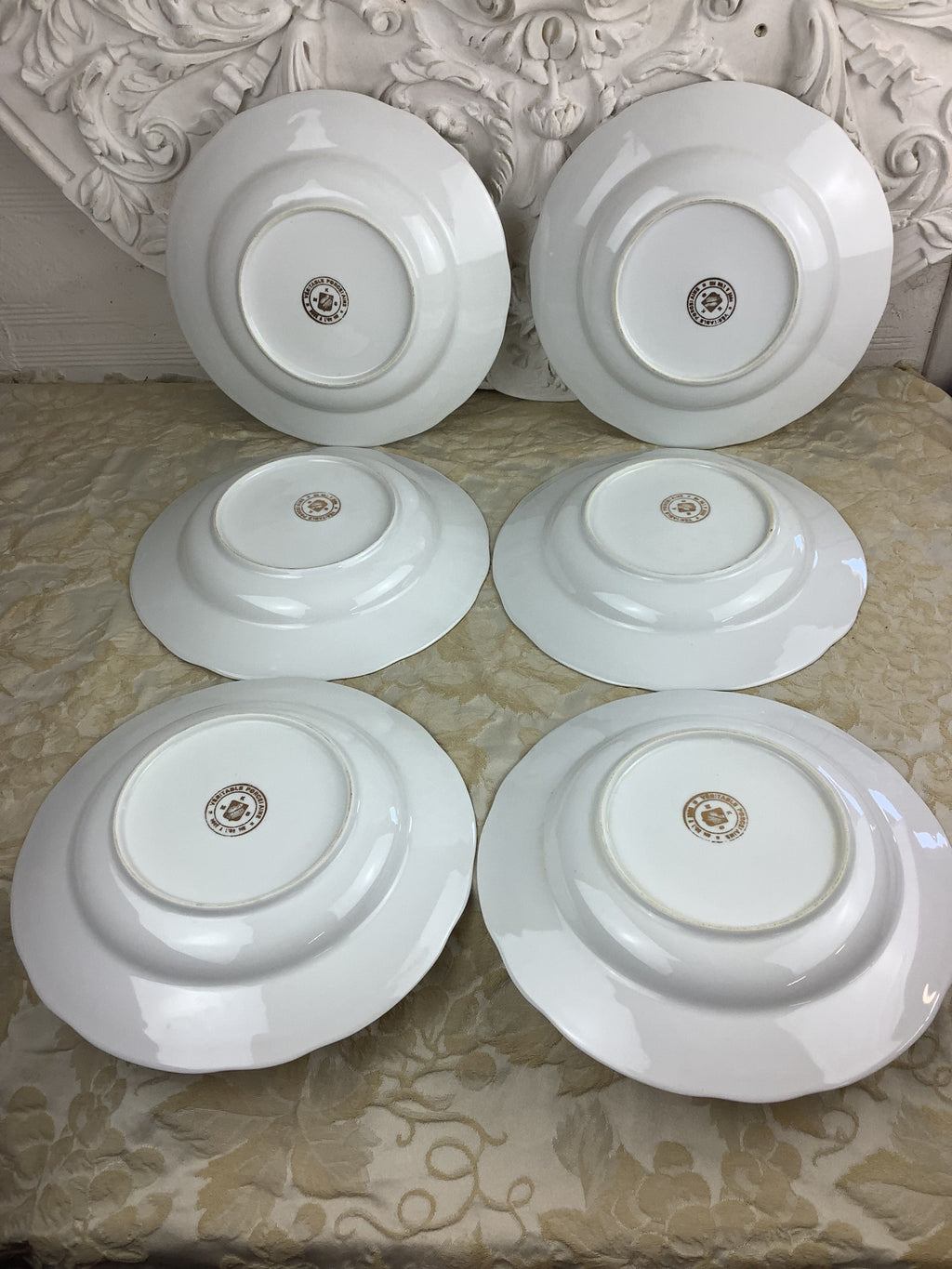 6 Assiettes creuses anciennes Porcelaine Limoges France