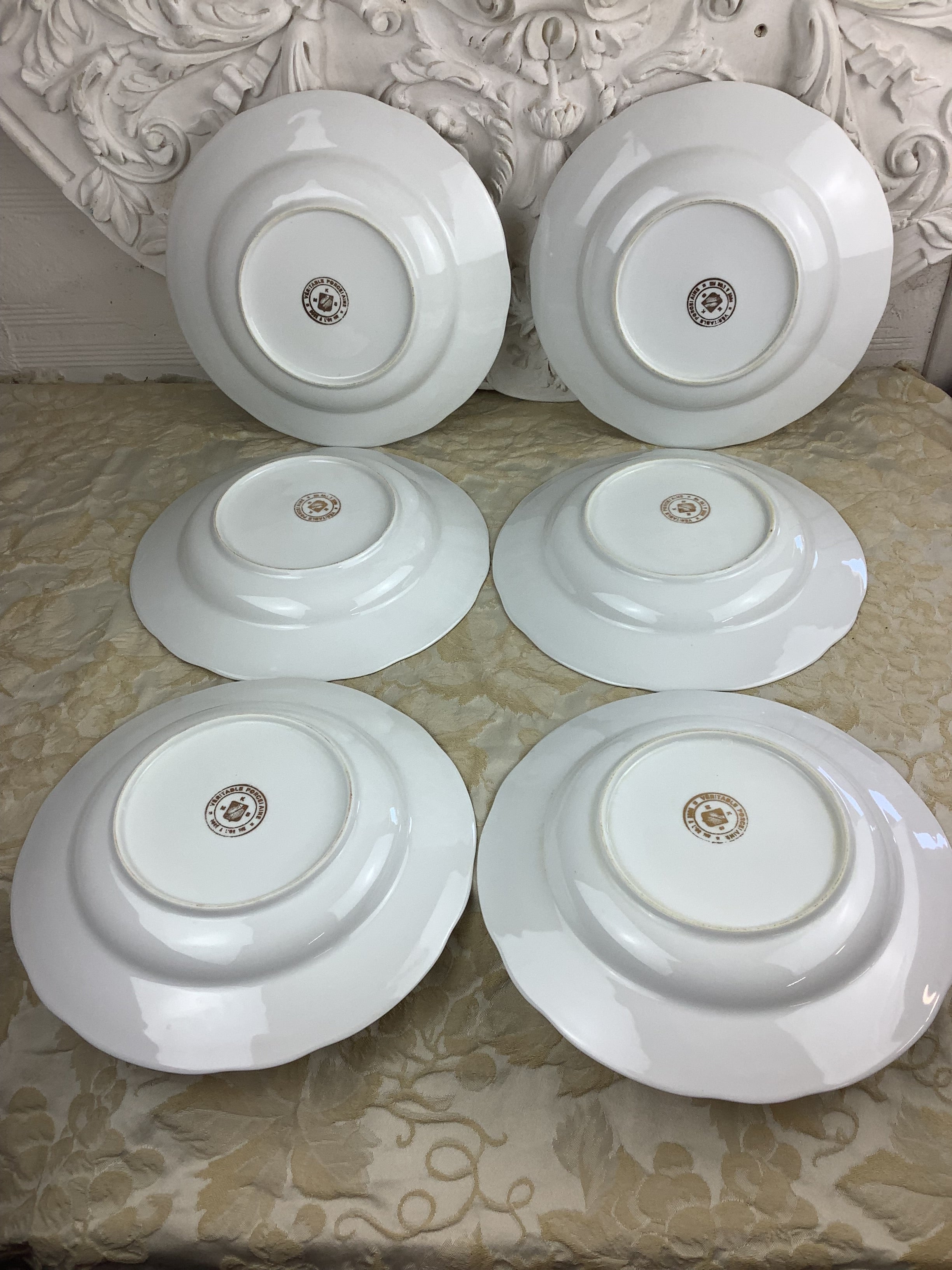 6 Assiettes creuses anciennes Porcelaine Limoges France