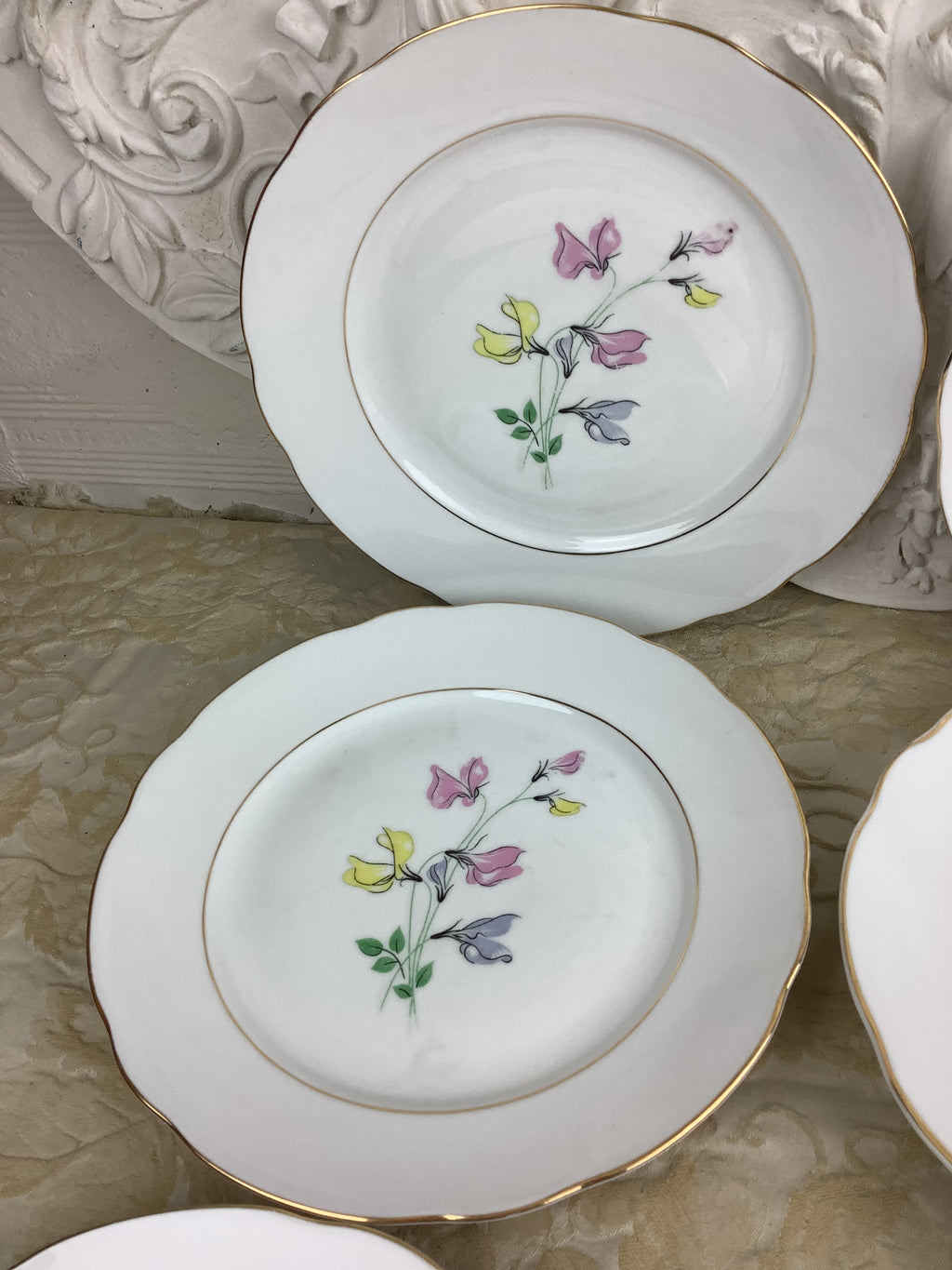 6 Assiettes plates anciennes Porcelaine de Limoges France