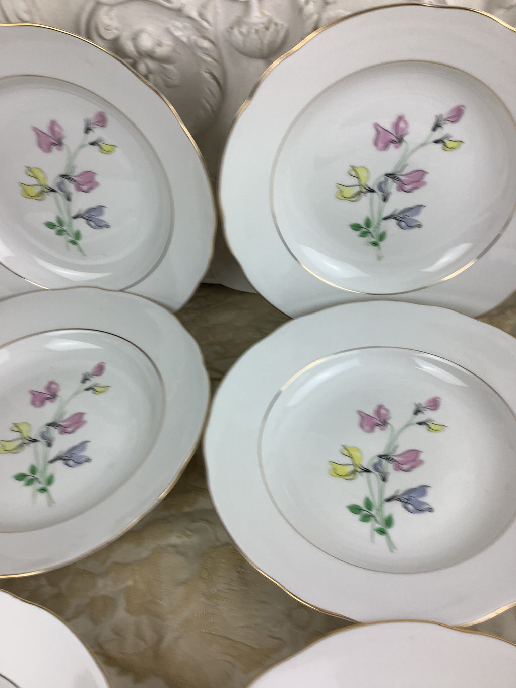 6 Assiettes creuses anciennes Porcelaine Limoges France