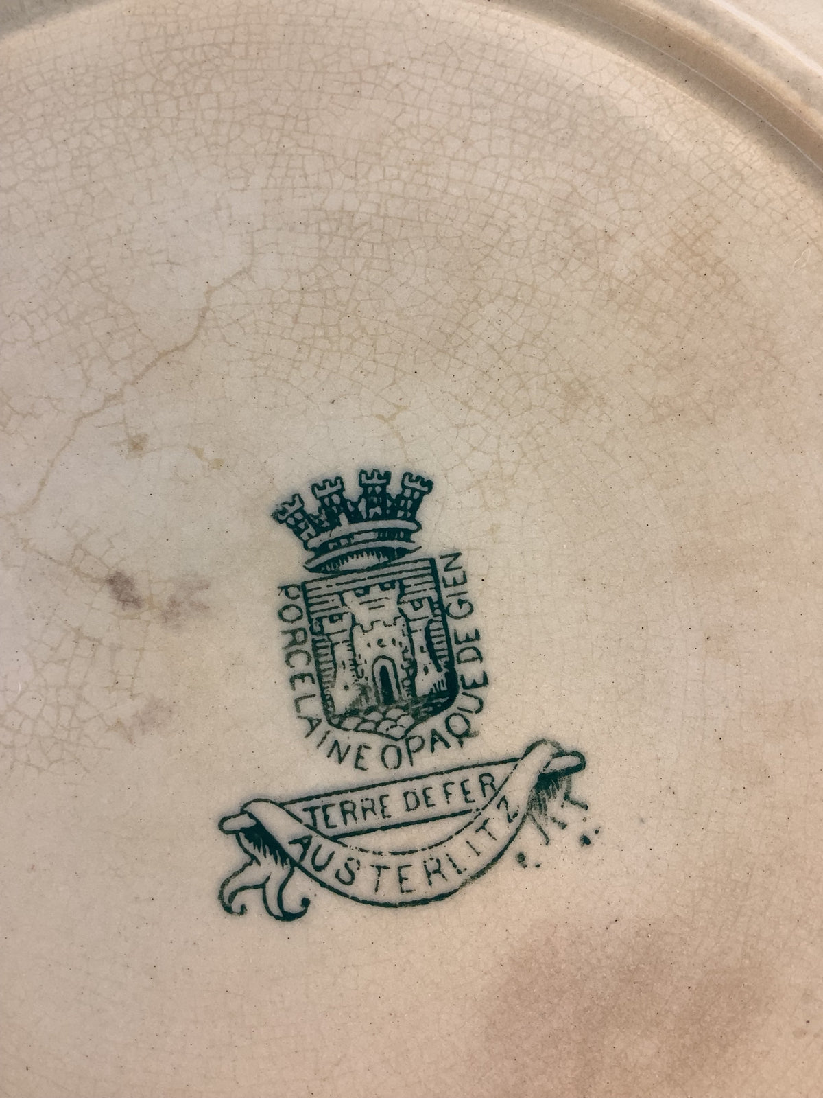 Lot de 6 assiettes plates anciennes Gien modèle Austerlitz – Réf. 8D