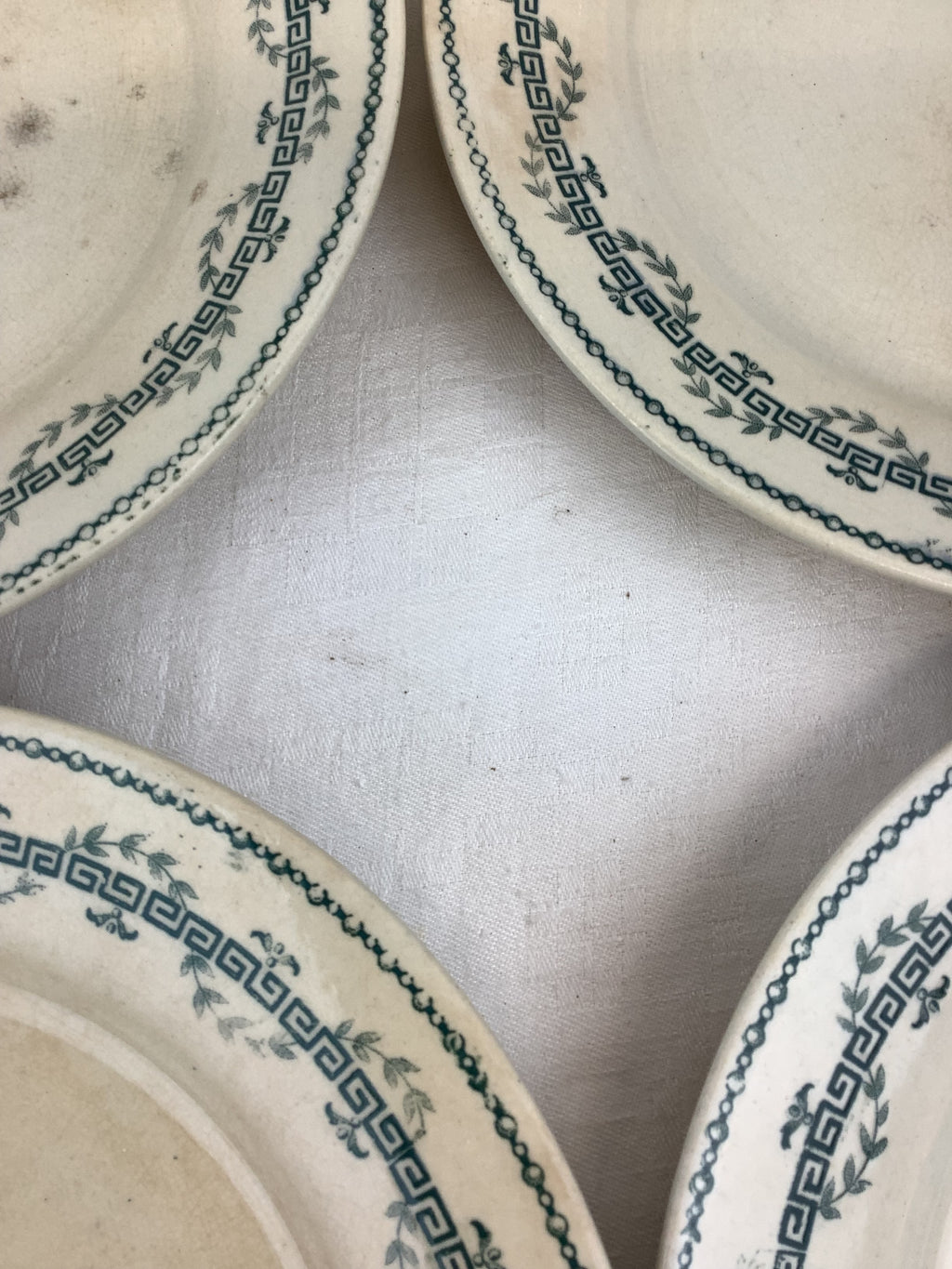 Lot de 6 assiettes plates anciennes Gien modèle Austerlitz – Réf. 8D