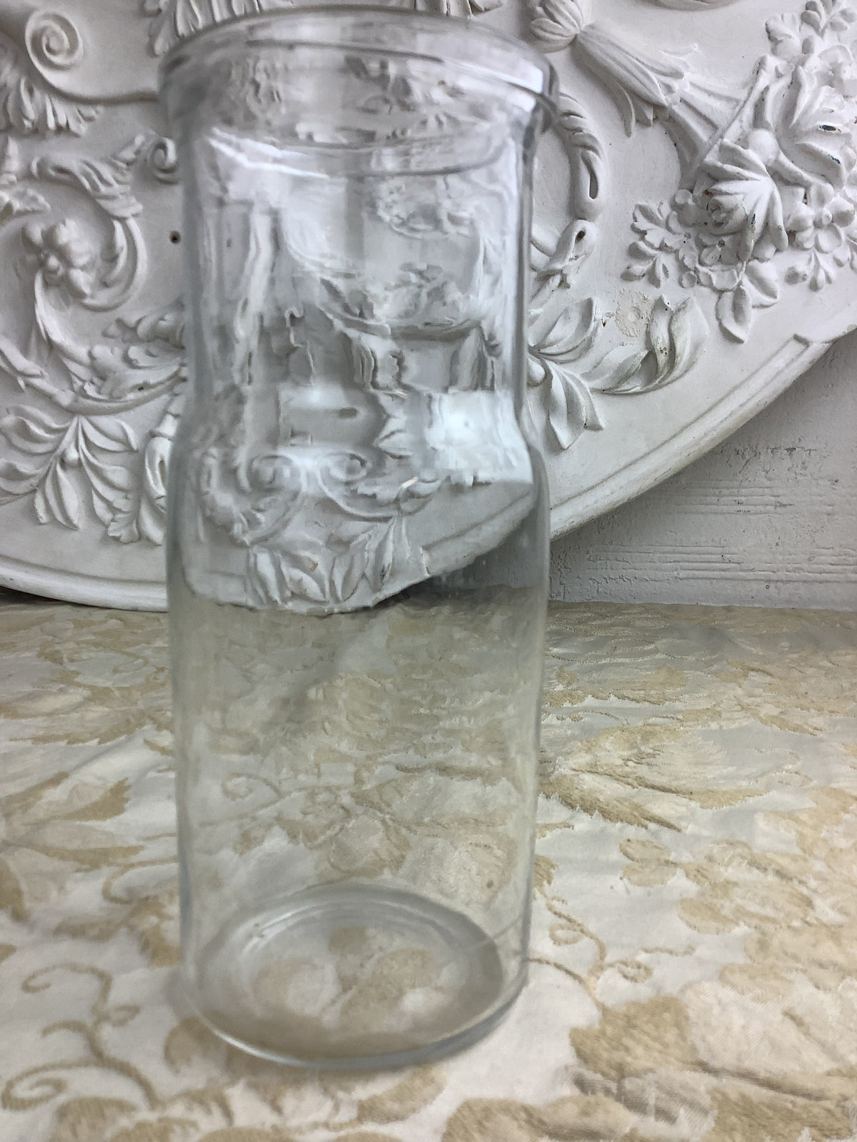 Ancien bocal en verre soufflé artisanal à bulles – Réf. 27Q