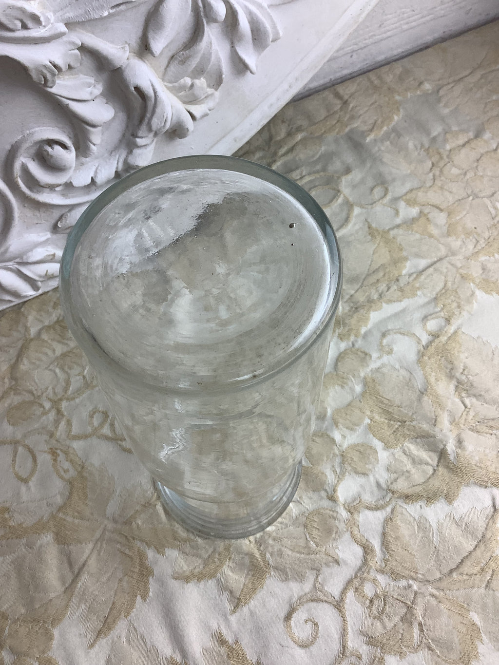 Ancien bocal en verre soufflé artisanal à bulles – Réf. 27Q
