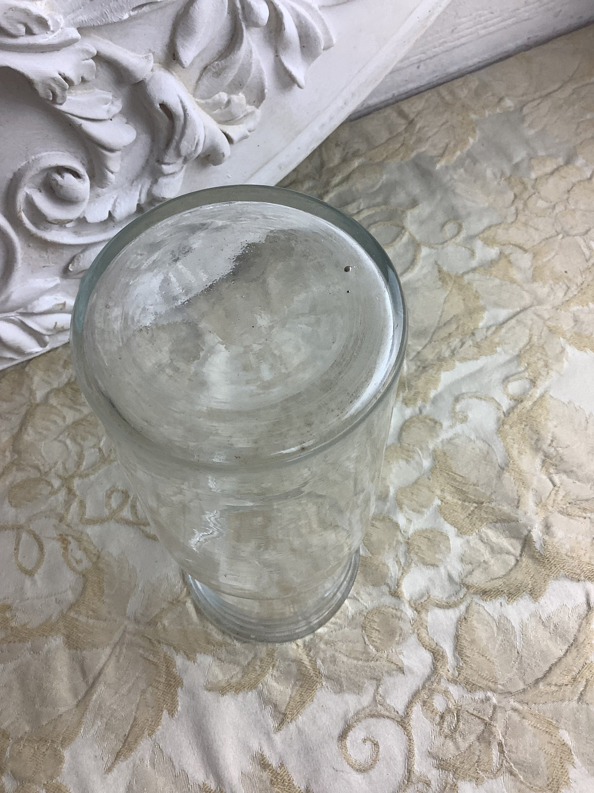 Ancien bocal en verre soufflé artisanal à bulles – Réf. 27Q
