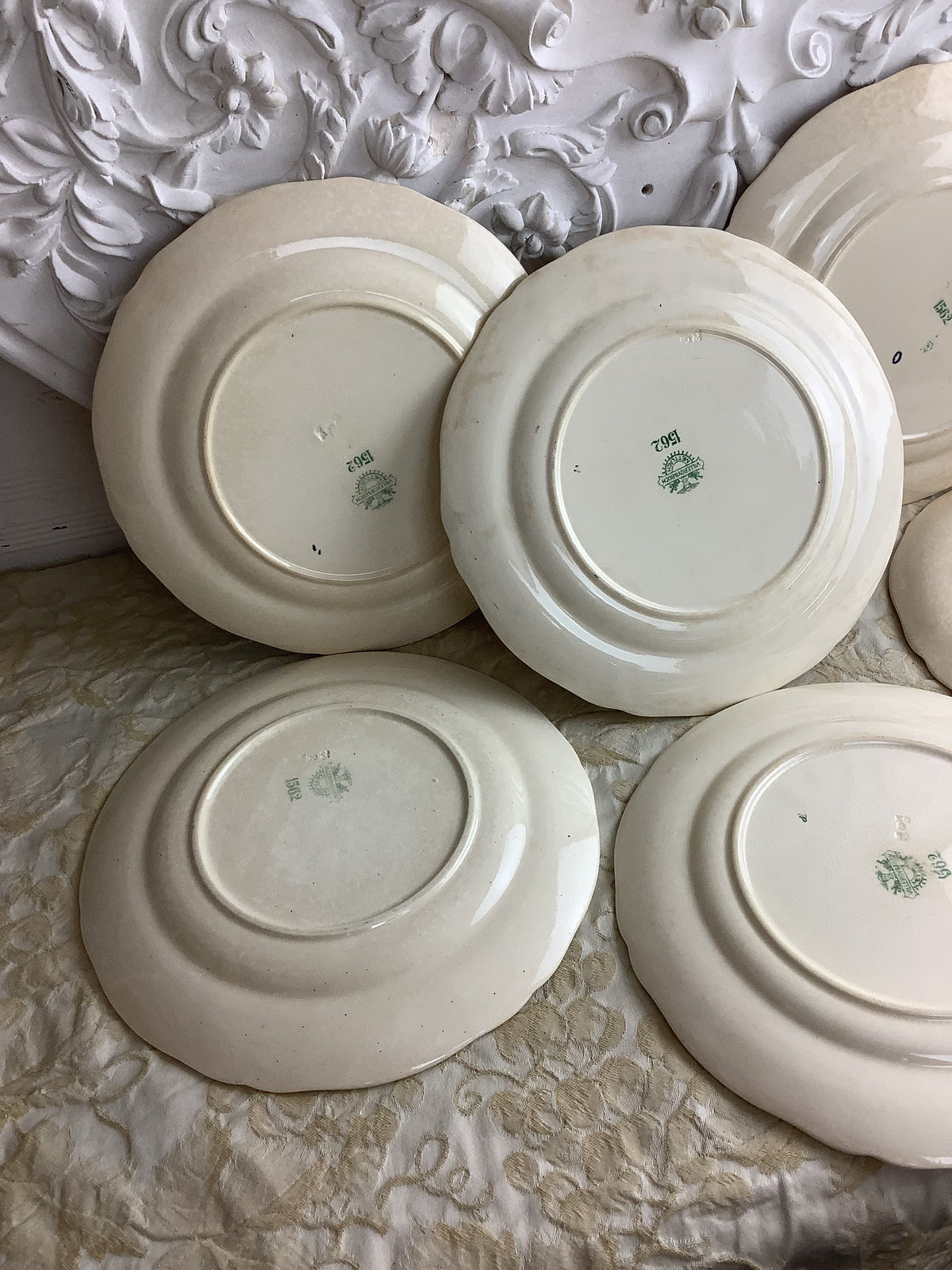 Lot de 6 assiettes plates anciennes Villeroy & Boch, modèle Vieux Strasbourg – Réf. 27N