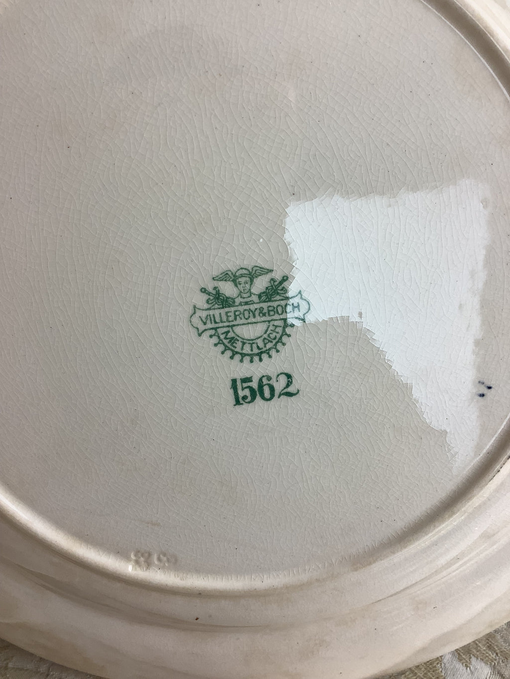 Lot de 6 assiettes plates anciennes Villeroy & Boch, modèle Vieux Strasbourg – Réf. 27N