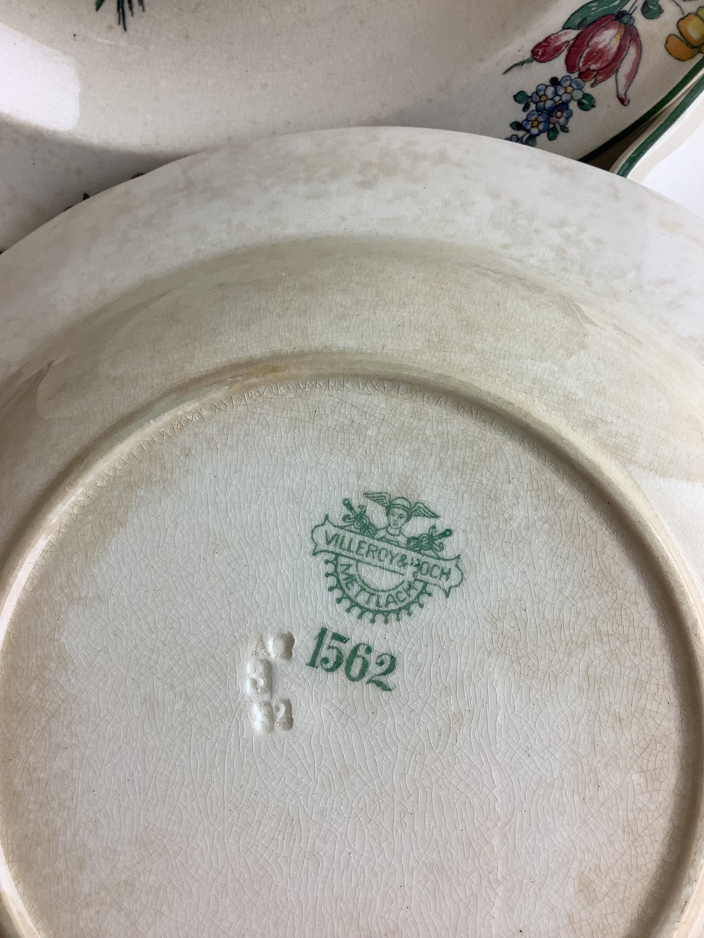Lot de 6 assiettes creuses anciennes Villeroy & Boch, modèle Vieux Strasbourg – Réf. 27O