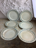 Lot de 6 assiettes plates anciennes Gien modèle Austerlitz – Réf. 8D